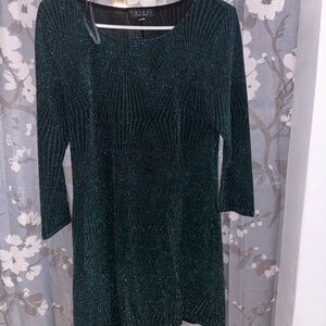 Trixxi Sparkling Dark Green Long Sleeve Dress